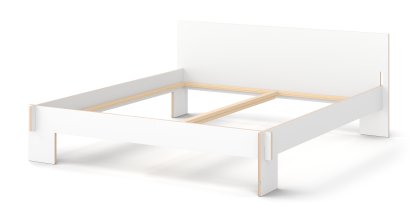 Lit Siebenschläfer, 180 x 200 cm, Avec tête de lit, Blanc, Sans sommier