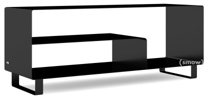 Sideboard R 111, Monochrome, Noir profond (RAL 9005), Piétement luge laqué de la même couleur que l'extérieur