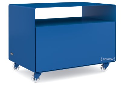 Caisson à roulettes R 107, Monochrome, Bleu gentiane (RAL 5010), Roulettes transparentes