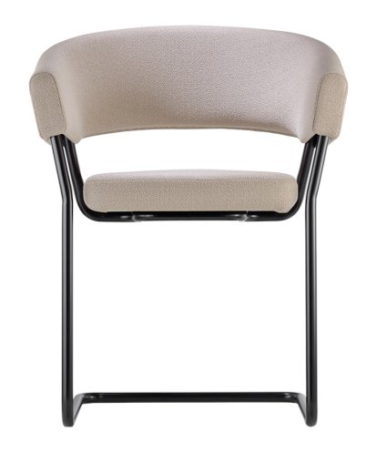 Fauteuil D9, Tissu Vidar 323 - sable, Noir peint par poudrage, Patins plastique