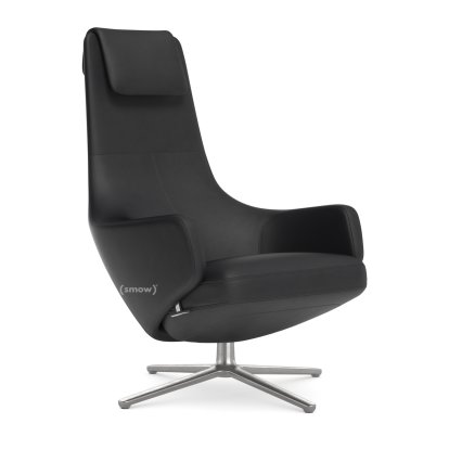 Fauteuil Repos, Fauteuil Repos, Cuir Premium F nero, 40 cm, Poli