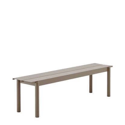 Banc Linear Steel, L 170 x l 39 cm, Taupe