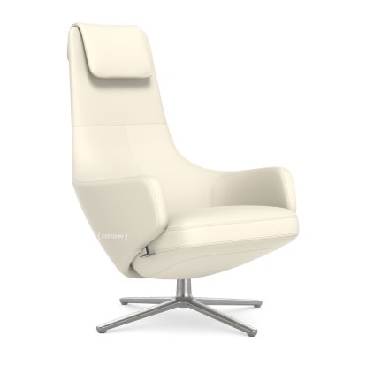 Fauteuil Repos, Fauteuil Repos, Cuir Premium F snow, 40 cm, Poli