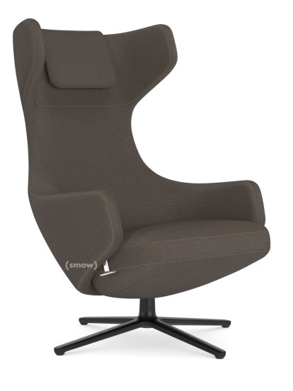 Fauteuil Grand Repos, Fauteuil Grand Repos, Tissu Cosy 2 muscat, 45 cm, Noir basic