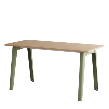Bureau New Modern, métal/bois, 150 x 70 cm, Sans module de rangement, Vert kaki