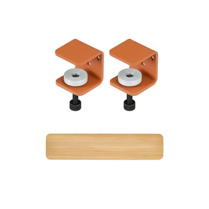 Etagère murale Tiptoe chêne massif, Étagère murale 90 cm, Rouge tangerine