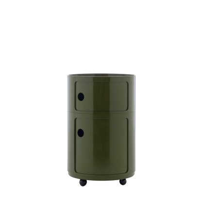 Componibili Big conteneur, 2 tiroirs, Vert, Avec roulettes