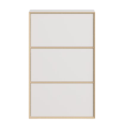 Range-chaussures Vertiko, Trois tiroirs, Blanc