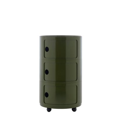 Componibili Big conteneur, 3 tiroirs, Vert, Avec roulettes