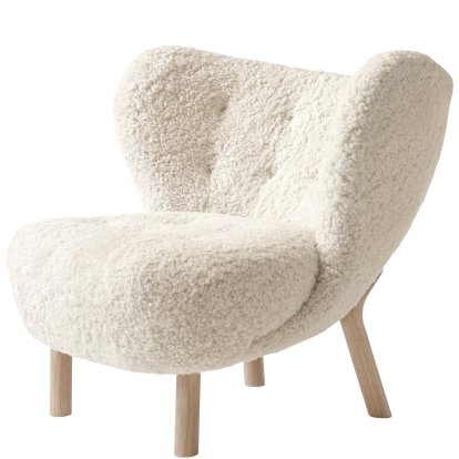 Fauteuil Little Petra VB1, Peau de mouton, Chêne huilé