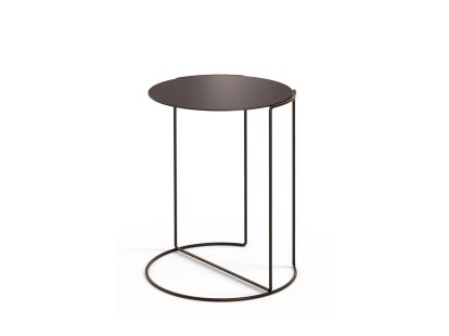 Guéridon Oki, H 51 x ø 40 cm, Peint par poudrage bronze mat, Peint par poudrage bronze mat
