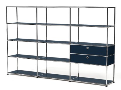 Étagère de salon XL Type 2 USM Haller, Bleu acier RAL 5011