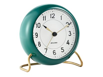 Horloge de table AJ Station, vert / blanc