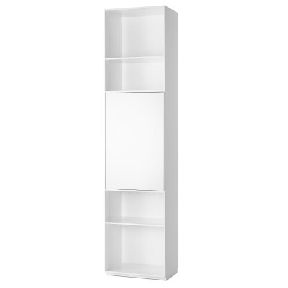 Nex Pur étagère avec porte, Largeur 50 cm, Porte en haut, Blanc