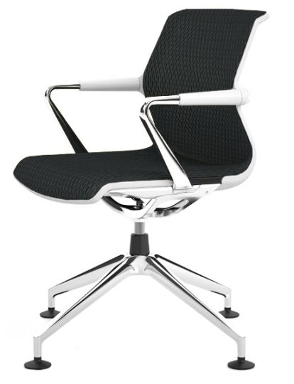 Chaise Unix Four-star base, Diamond Mesh asphalte, Soft grey