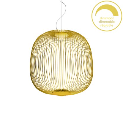 Suspension Spokes, Ø52 cm, Jaune doré, Dimmable