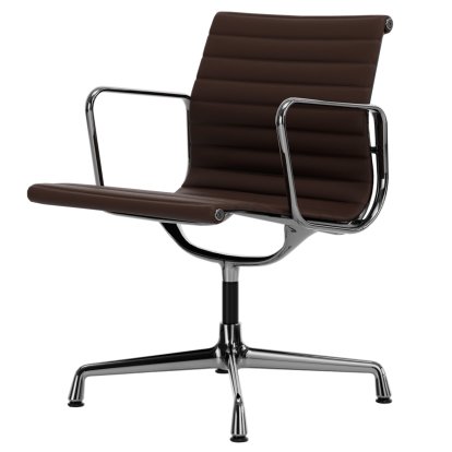Aluminium Group EA 107 / EA 108, EA 107 - non-pivotante, Chromé, Cuir (Standard), Marron