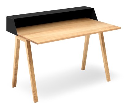 Secrétaire PS04 / PS05 , L 120 x P 75 (PS05), Noir profond (RAL 9005), Chêne huilé  , Sans boîtier électrique