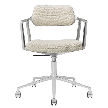 Chaise Swivel 453+, Poli, Piétement à roulettes, Mélange viscose-laine, wavy