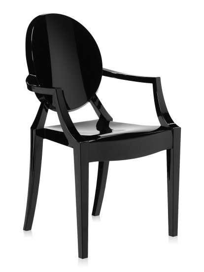 Chaise Louis Ghost Lot promotionnel de 4, Opaque-noir brillant