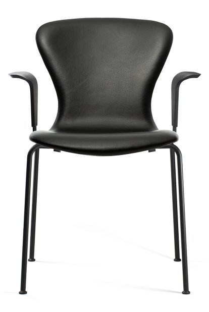 Chaise PLAYchair Tube, Avec accoudoirs, Cuir noir