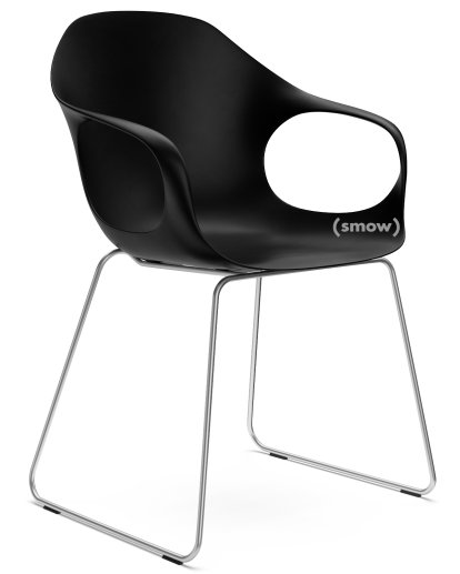 Chaise Elephant Sledge, Noir, Acier chromé satiné