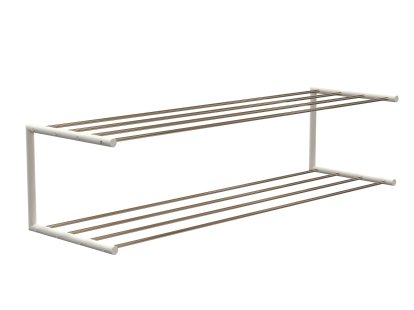 Nova Rangement à chaussures, L 101,9 x P 30 cm , Or poli / blanc mat