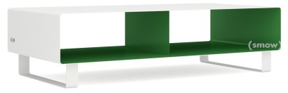 Meuble TV R 200, Bicolore   , Blanc pur (RAL 9010) - Vert printanier (RAL 6017), Piétement luge laqué de la même couleur que l'extérieur