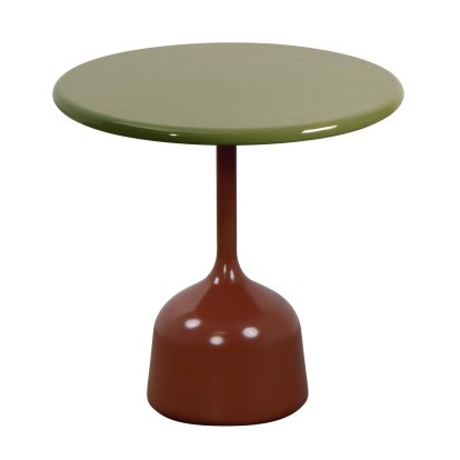 Table d'appoint Glaze, Pierre de lave - Vert, Rouge du désert