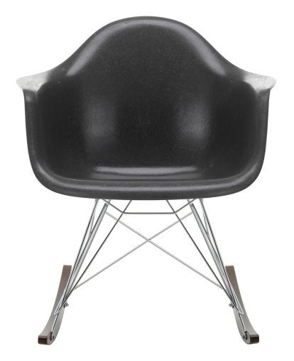 Eames Fiberglass Armchair RAR, Eames elephant hide grey, Chromé, Érable foncé