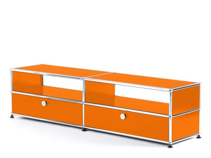Meuble TV USM Haller avec portes coulissantes, Orange pur RAL 2004
