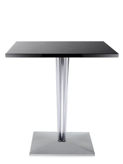 Table à manger TopTop, Rectangulaire H 72 x l 70 x L 70 cm, Werzalit inrayable, Noir