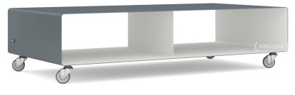 Meuble TV R 200, Bicolore   , Gris basalte (RAL 7012) -  Blanc pur (RAL 9010), Roulettes industrielles