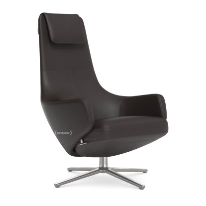 Fauteuil Repos, Fauteuil Repos, Cuir Premium F chocolat, 45 cm, Poli