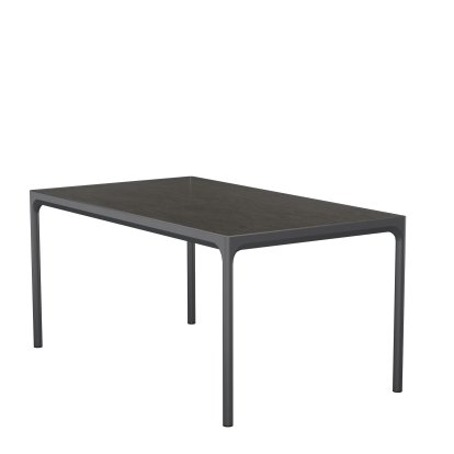 Table Four céramique, 160 x 90 cm, Gris foncé / graphite