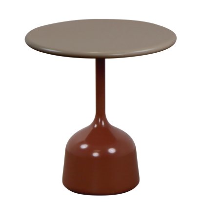 Table d'appoint Glaze, Aluminium - Taupe, Rouge du désert