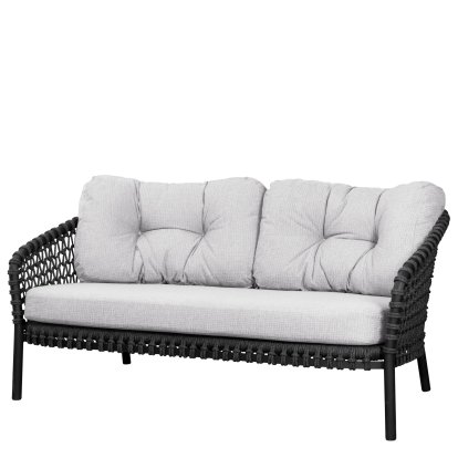 Grand canapé 2 places Ocean Lounge, Open soft Rope – Dark grey, Link - Blanc gris