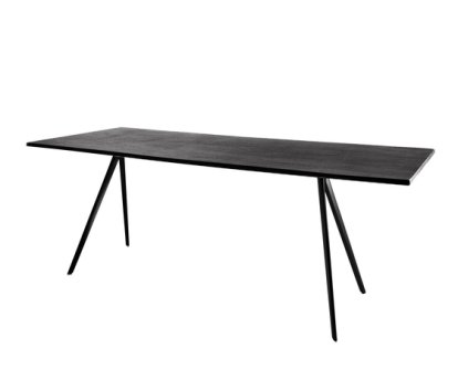 Table Baguette Outdoor, Ardoise, Noir, 200 x 90 cm