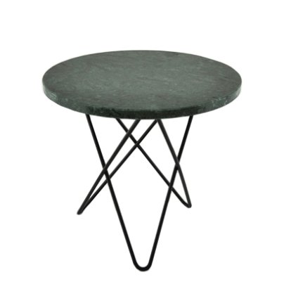 Mini O Table, Vert Indio, Acier thermolaqué noir
