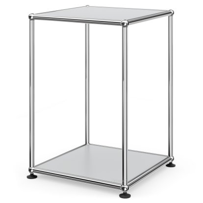 Table d'appoint USM Haller 35 haute, Panneaux inférieur et supérieur en métal, Gris clair RAL 7035