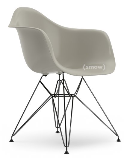 Eames Plastic Armchair DAR, Galet, Sans rembourrage, Sans rembourrage, Version standard - 43 cm, Revêtement basic dark