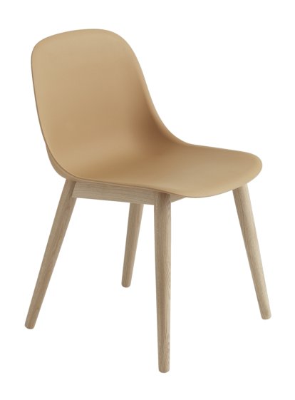 Chaise Fiber Side Wood, Ocre / chêne