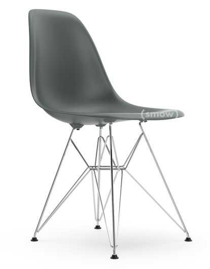 Eames Plastic Side Chair DSR, Gris granit, Sans rembourrage, Sans rembourrage, Version standard - 43 cm, Chromé