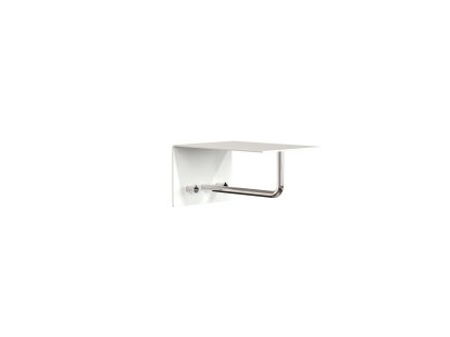 Unu Porte-manteau mural, Avec tige, Avec 2 crochets, Blanc mat / inox poli