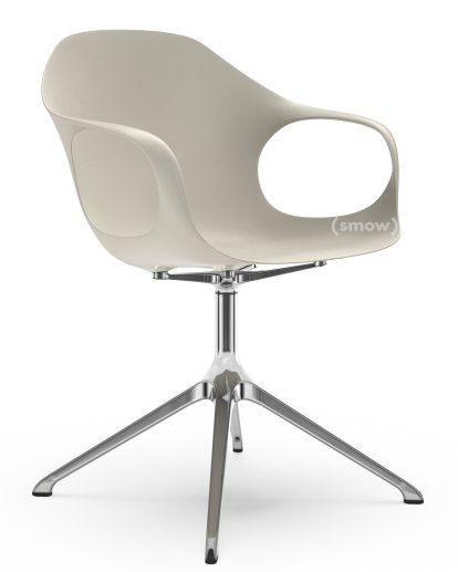 Chaise pivotante Elephant, Beige, Aluminium poli