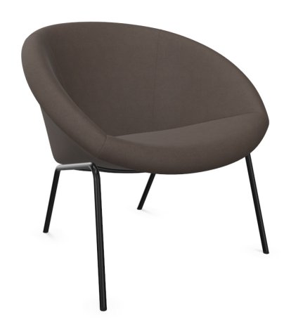 Fauteuil 369 , Tissu Harald minéral, Peint par poudrage noir mat