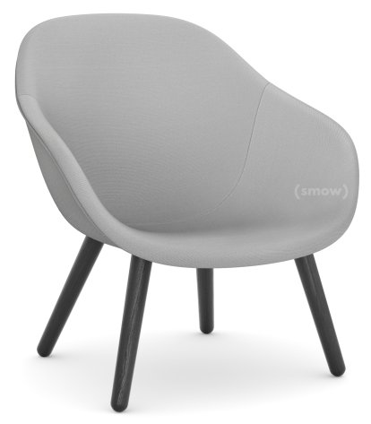 Fauteuil About A Lounge Chair Low AAL 82, Steelcut Trio 133 - gris clair, Chêne laqué noir, Sans coussin d'assise