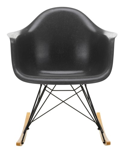 Eames Fiberglass Armchair RAR, Eames elephant hide grey, Revêtement basic dark, Érable nuance de jaune