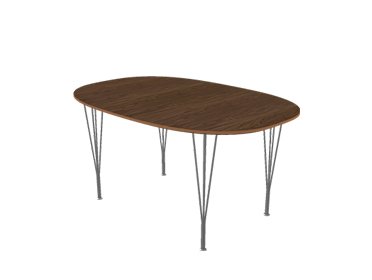 Table Superellipse, 150 x 100 cm, Noyer avec bord en placage