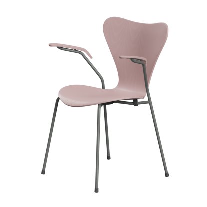 Chaise avec accotoirs Série 7 3207 New Colours, Frêne coloré, Rose pâle, Silver grey